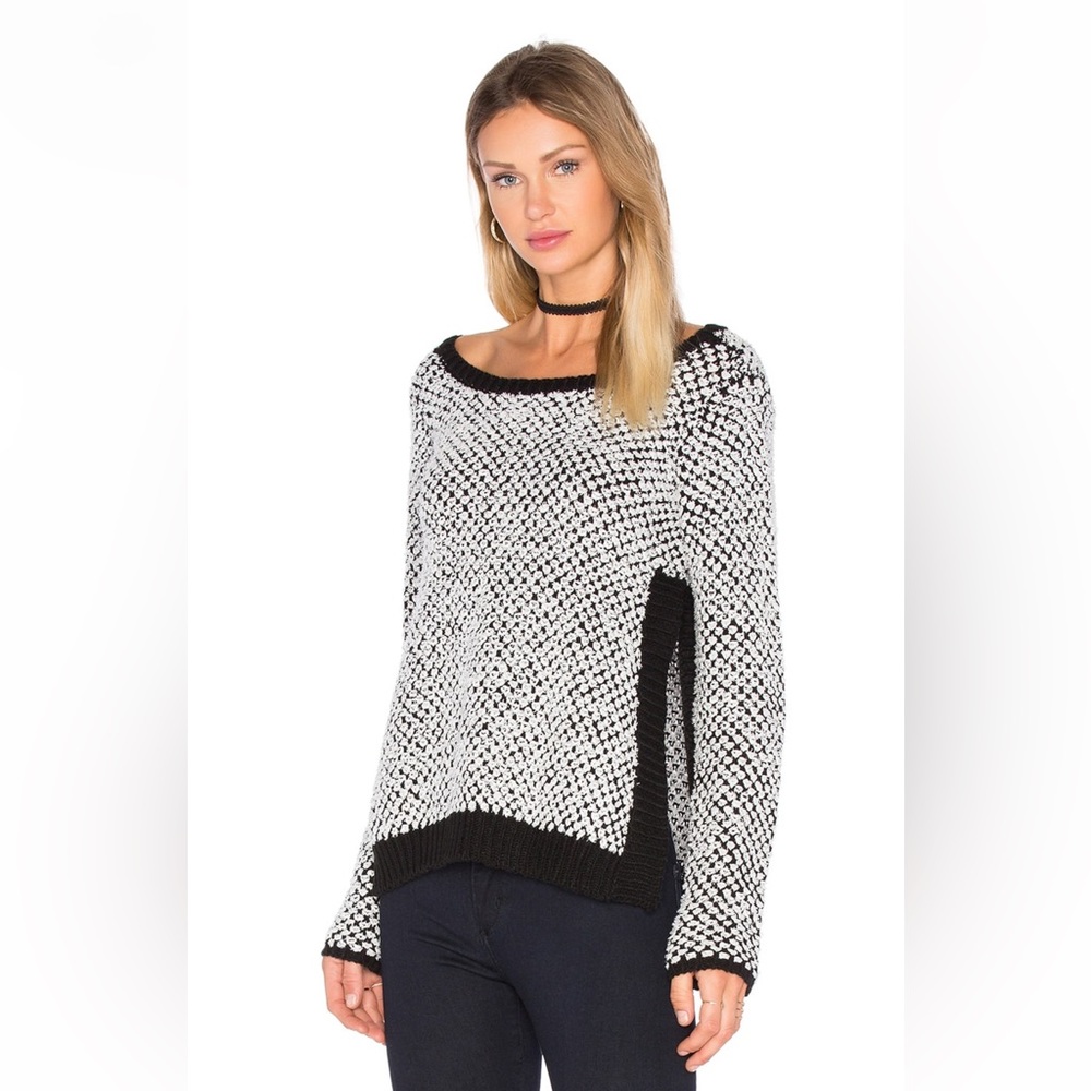 Revolve LA made Aubrey side slit black and white sweater xs